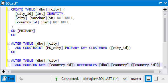 SQL editor