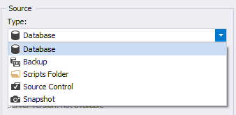 Selecting a source type